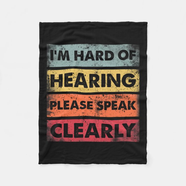 Of Hearing Deaf Hearing Impaired Asl Sign Language Fleece Blanket (Front)
