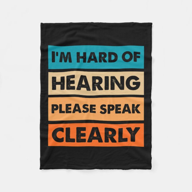 Of Hearing Deaf Hearing Impaired Asl Sign Language Fleece Blanket (Front)