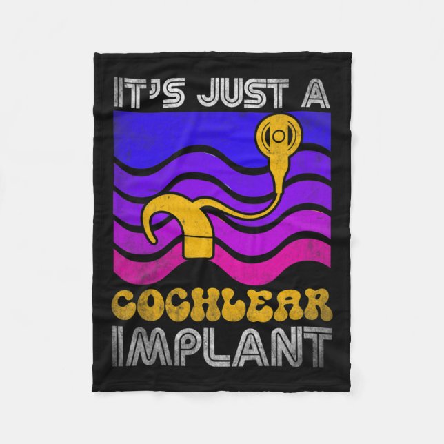Of Hearing Fun Asl Hearing Impaired Cochlear Impla Fleece Blanket (Front)