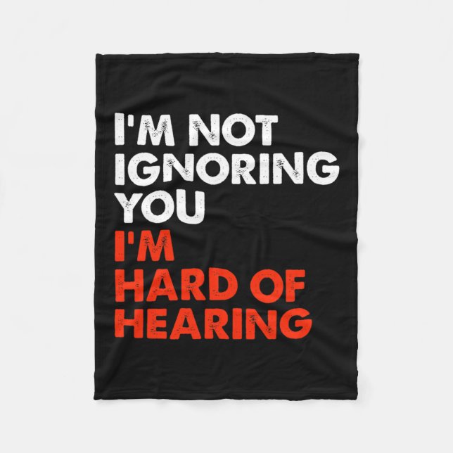 Of Hearing Fun Asl Sign Language Deaf Awareness Qu Fleece Blanket (Front)