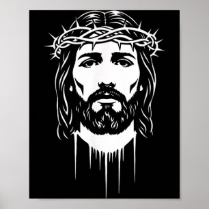 Of Jesus Crown Thorns Portrait Faith Poster