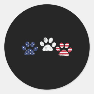 Of July 2021 Independence Day Red White Blue Paw P Classic Round Sticker