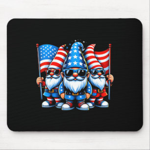 Of July 2024 Patriotic Gnomes Funny American Usa Mouse Pad