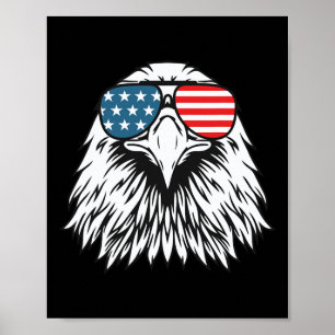 Of July American Bald Eagle Flag- Independence Day Poster