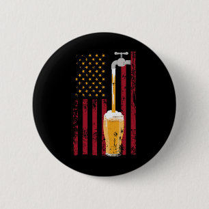 Of July American Flag Beer Brewing 6 Cm Round Badge