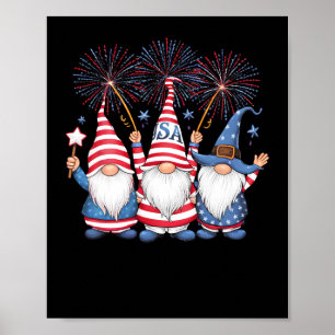 Of July American Gnomes Celebrating Independence D Poster