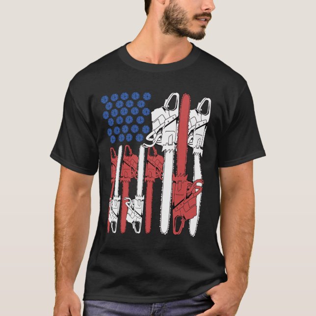 Of July Arborist Shirt Men Tree Climber Dad Chains (Front)