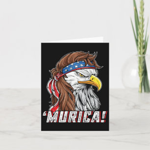 Of July Bald Eagle Mullet Murica Usa Usa Merica Card