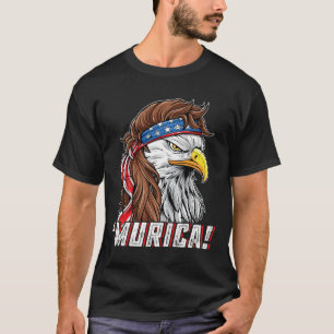 Of July Bald Eagle Mullet Murica Usa Usa Merica  T-Shirt