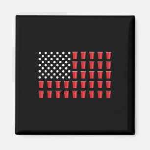 Of July Beer Pong American Flag College Party Magnet