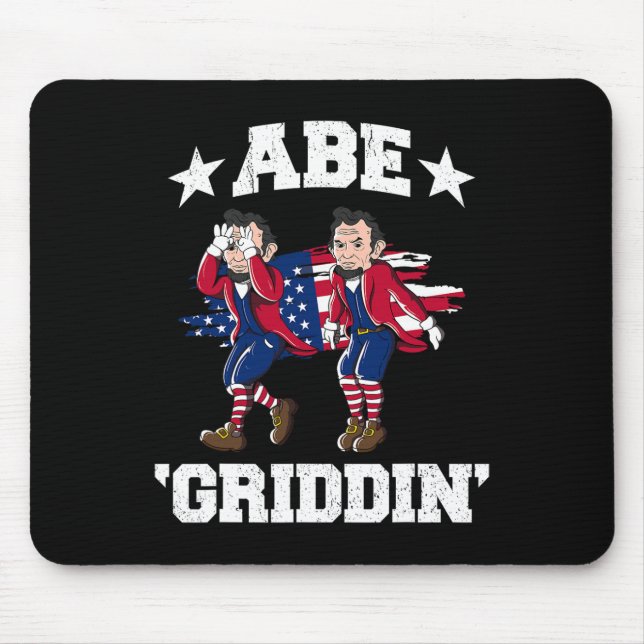Of July Benjamin Franklin Griddy Ben Griddin  Mouse Pad (Front)