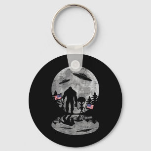 Of July Bigfoot Alien Ufo Funny Patriotic Women Ki Key Ring