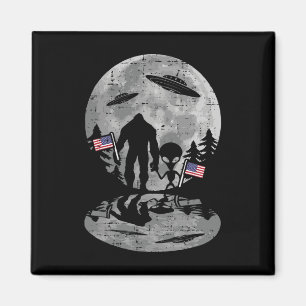 Of July Bigfoot Alien Ufo Funny Patriotic Women Ki Magnet