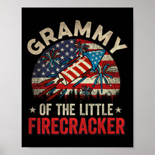 Of July Birthday Grammy Of The Little Firecracker Poster