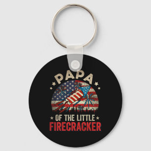 Of July Birthday Papa Of The Little Firecracker Key Ring