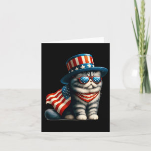 Of July Cat American Flag Cat Lover Meowica Indepe Card