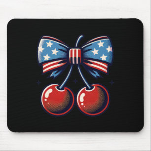 Of July Celebration Cherries With Bows Women Kids Mouse Pad