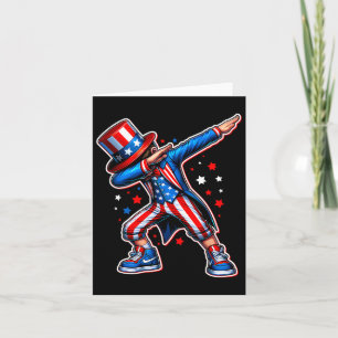 Of July Cool Dabbing Boy American Flag Patriotic Card