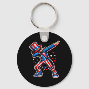 Of July Cool Dabbing Boy American Flag Patriotic Key Ring