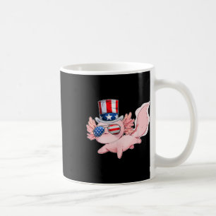 Of July Cute Axolotl Independence Day Usa Gles Hat Coffee Mug