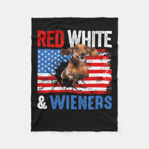 Of July Dachshund Dog Shirt Red White And Wieners Fleece Blanket