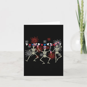 Of July Dancing Skeletons Funny Patriotic Men Wome Card