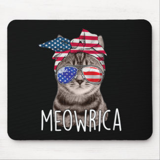 Of July Day Of Independence Meowrica meowrica Cat  Mouse Pad