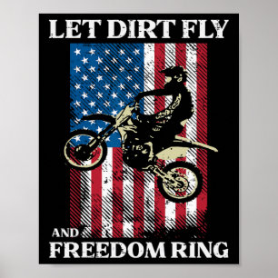 Of July Dirt Bike Motocross America Biker Men Wome Poster
