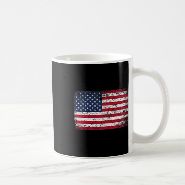 Of July Distressed American Usa Flag Pocket  Coffee Mug (Right)