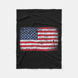 Of July Distressed American Usa Flag Pocket  Fleece Blanket