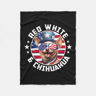 Of July Dog Funny Patriotic Red1  Fleece Blanket