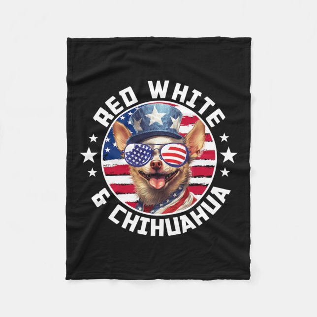 Of July Dog Funny Patriotic Red1  Fleece Blanket (Front)