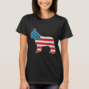 Of July French Bulldog American Flag Usa  T-Shirt