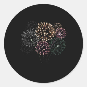 Of July Grand Finale Firework Show Red White Blue Classic Round Sticker