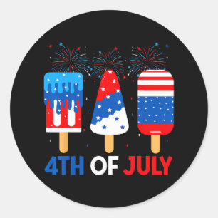 Of July Ice Creams Funny Patriotic American Flag A Classic Round Sticker