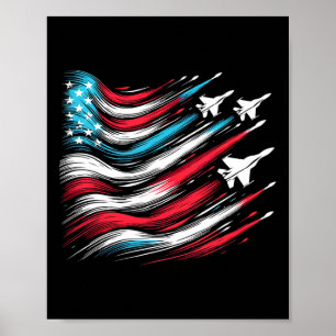 Of July Jet American Flag Patriotic Usa For Men Bo Poster