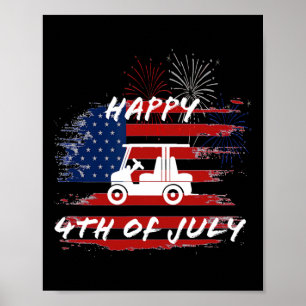 Of July Looping Parade Holiday Golf Cart American Poster