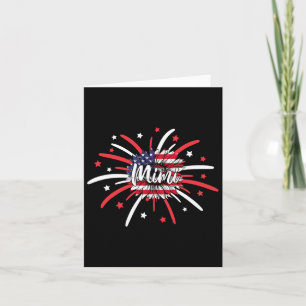 Of July Mimi Sunflower American Flag Fireworks Card