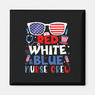 Of July Nurse Crew Fireworks Patriotic Nurse Magnet
