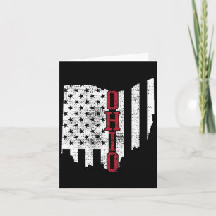 Of July Ohio Usa Us Flag States Vintage  Card