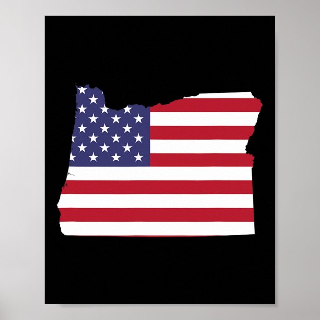 Of July Oregon State American Flag Party  Poster (Front)
