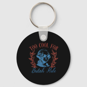 Of July Party Patriotic Shirt Too Cool For British Key Ring