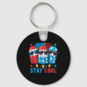 Of July Patriotic American Flag Ice Pop Popsicle B Key Ring