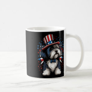 Of July Patriotic Bearded Collie Dog Us Flag  Coffee Mug