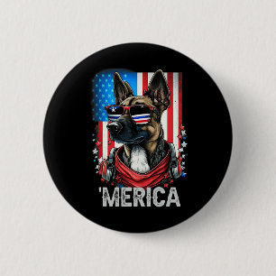 Of July Patriotic Belgian Malinois Dog Merica 6 Cm Round Badge