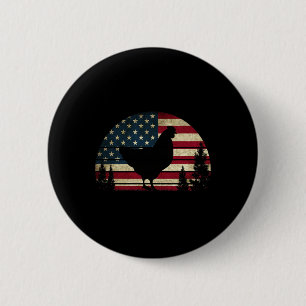 Of July Patriotic Chicken American Usa Flag Chicke 6 Cm Round Badge