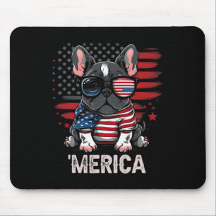 Of July Patriotic Frenchie Dog Merica Mouse Pad