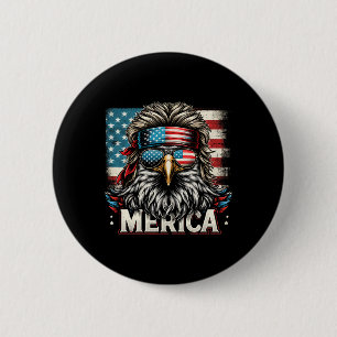 Of July Patriotic Funny Eagle July 4th Usa Merica 6 Cm Round Badge