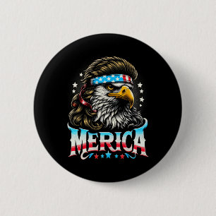 Of July Patriotic Funny Eagle July 4th Usa Merica 6 Cm Round Badge