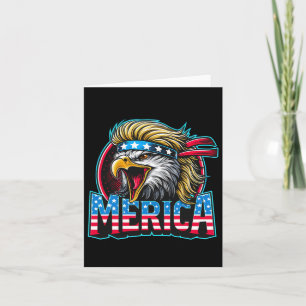 Of July Patriotic Funny Eagle July 4th Usa Merica  Card